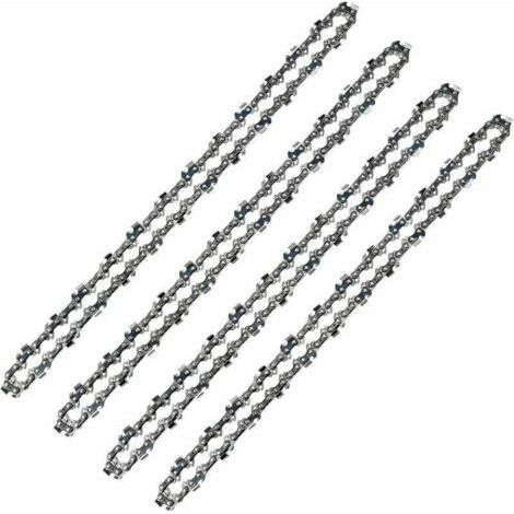 FENOPLASTICAChaîne de tronçonneuse 52 Maillons, Pas de 3/8 LP, Jauge 050 (1,3mm) Faible Rebond (Low-Kickback), Lot de 4 Chaînes de Tronçonneuse 52 Entraineurs pour Guide-Chaîne de 14 (35 cm),de (1/5)