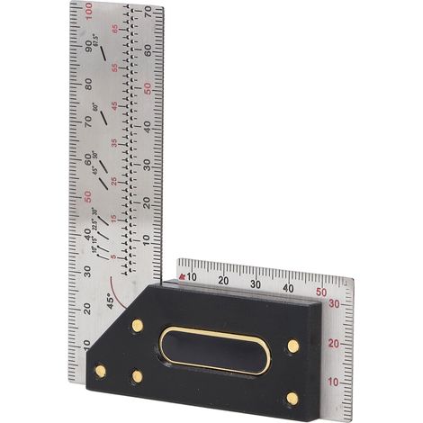 Équerre de charpentier 100 mm en acier inoxydable, règle de menuisier précise pour traçage et mesure, outil de charpente haute précision (1/5)