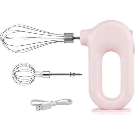 Mini batteur à œufs portable sans fil avec fonction de chargement USB (rose) (1/5)