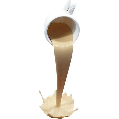 Tasse à café flottante en résine, sculpture de café renversé, décoration originale pour maison et bureau. (1/5)