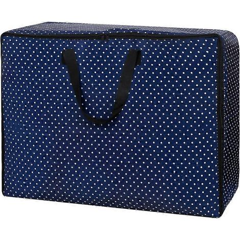 Clothes Storage Bag Set of 4, Underbed Storage Bag with Handle for Quilt Clothes Quilts Blankets Pillows Toys, Blue (1/4)