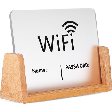 Panneau Wifi Compact Acrylique avec Support Indicateur de Réseau Signalisation Table pour Hôtels et Entreprises Claire et Stable (1/5)