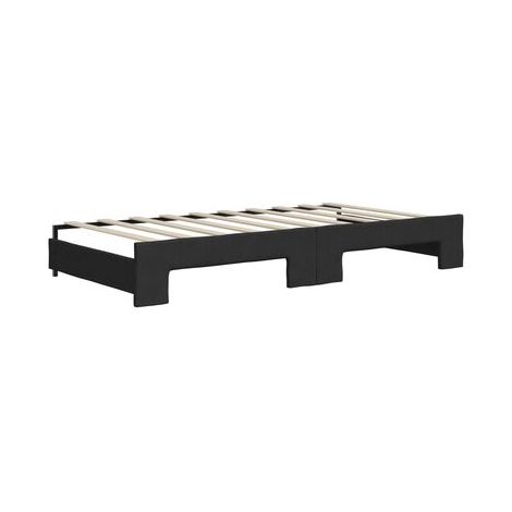 Lit de jour avec tiroirs, matelas noir, 90 × 190 cm, tissu, rangement pratique intégré, tissu doux et respirant, idéal chambre à coucher, style moderne, montage simple (1/5)