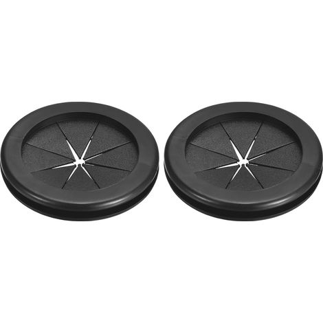 2Pcs Passe Fil Caoutchouc 2-1/16"(52mm) ID, 2-3/8"(60mm) Diamètre du Trou d'Installation Bouchon de Trou Caoutchouc Double Face Joint de Câblage Électrique Rond, Noir (1/5)