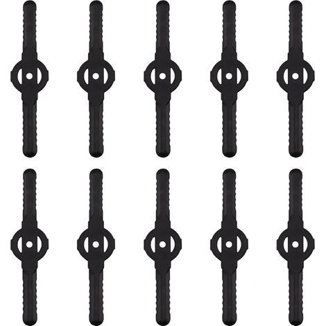 Lame plastique coupe bordure, 10 pcs Lames En Plastique Cutter Remplacer Pour ensemble doutils de coupe-herbe sans fil, remplacement de lames de coupe de tondeuse à gazon en plastique(noir) (1/5)