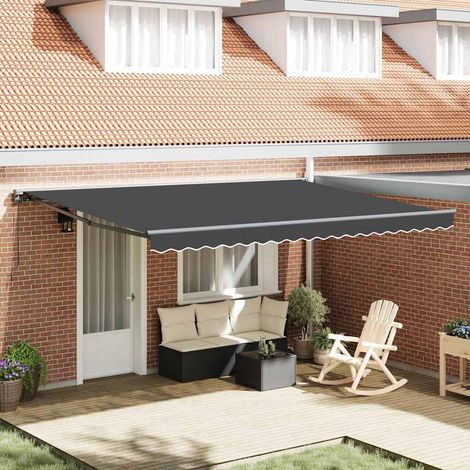 vidaXL Toldo Retráctil Manual Antracita 450x300 cm (1/5)