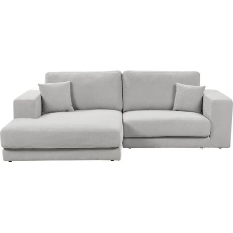 Corner Sofa 3 Seater LOFOTEN Fabric Light Grey Right Hand