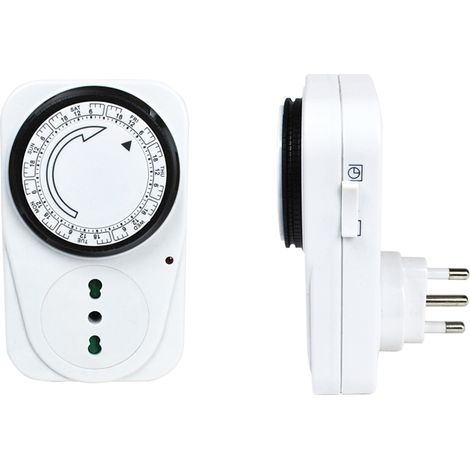 Novaline Timer Meccanico Giornaliero T100 con Presa Bivalente 10/16A +T 3500W