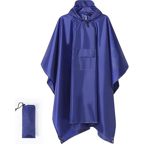 Poncho imperméable pour adultes, poncho de pluie réutilisable pour adultes, poncho imperméable léger pour adultes, imperméable pour les activités de plein air, la randonnée et le camping. (1/5)