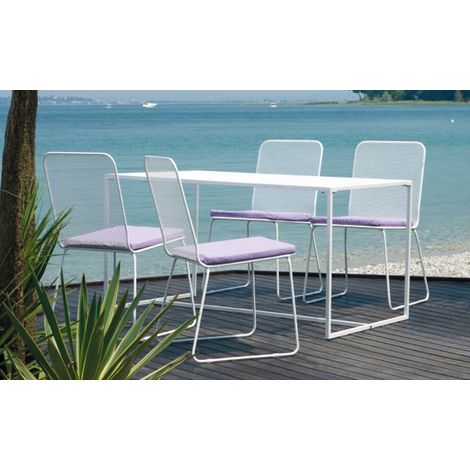 Set da Giardino Tavolo e 4 Sedie in Rete Stirata Ranieri Pacific