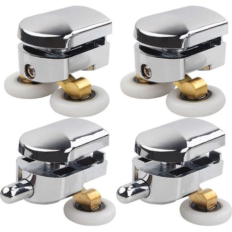 Lot de 4 roulettes de rechange pour rideaux de douche jumeaux (haut et bas), 23 mm, UKYJ (1/5)