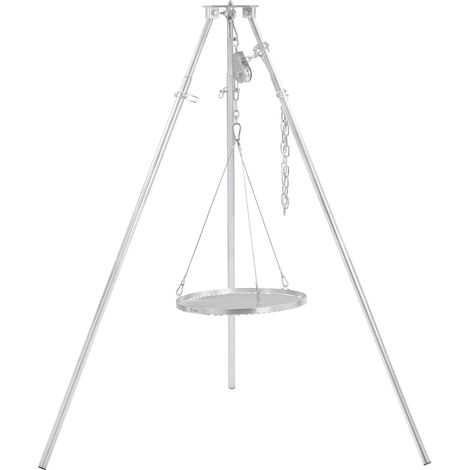 BBQ-Toro Dreibein Schwenkgrill mit Ø 50 cm Grillrost, verzinktes Eisen, Höhenverstellbar 119-184 cm (1/5)
