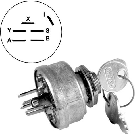 Interruptor de arranque de tractor de césped de 6 polos compatible TORO 27-2360