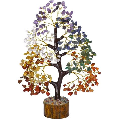 Arbre de Vie aux 7 Chakras en Cristaux et Pierres Précieuses – Décoration Spirituelle, Arbre à Argent Porte-bonheur pour Intérieur et Maison (1/4)