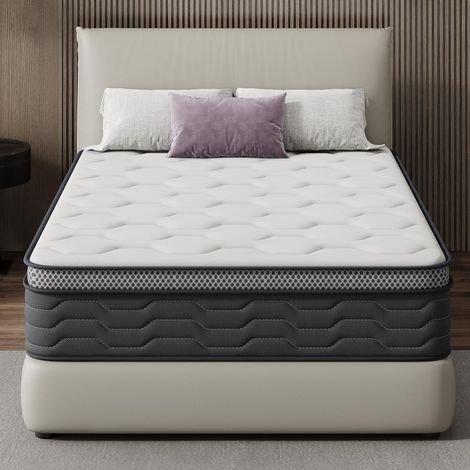 STANEW Materasso singolo 120x190, Altezza 25cm, Materasso a Molle e Schiuma, Insacchettate Sostegno Perfetto, Confortevole e Traspirante, Durezza Media,Ortopedico Ergomico,Materassi letto