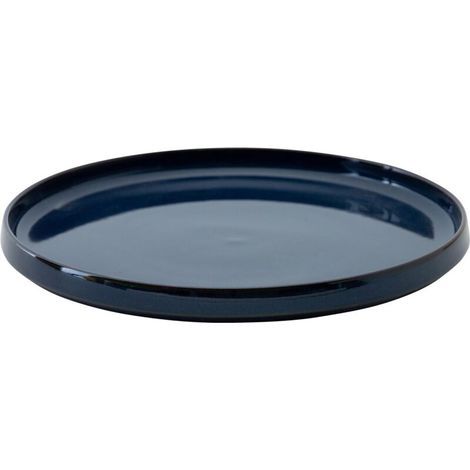Plateau de fleurs en céramique bleu de 21 cm de diamètre extérieur, adapté aux bacs à fleurs intérieurs et extérieurs, 1 pièce (1/5)