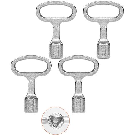 Set di 4 chiavi triangolari in metallo, chiavi triangolari, per scatola elettrica, contatore del gas e dell'acqua, quadro elettrico (1/5)