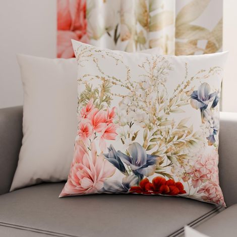 Lot de 2 Taies d'Oreillers 60x60 cm 100% Microfibre Hypoallergénique, Housse Oreiller Rectangulaire Floral Bleu, Paquet de 2 (1/3)