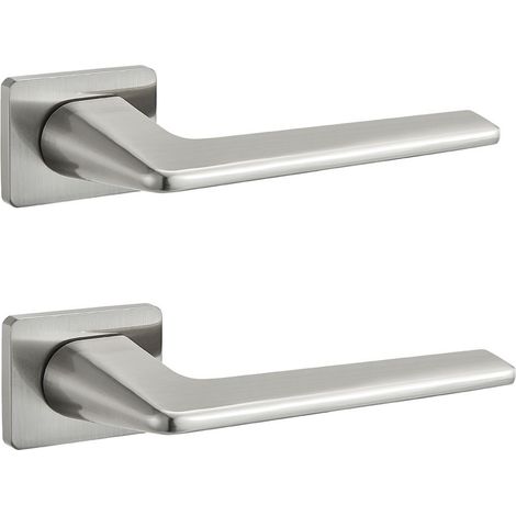Maniglia per porta interna Recta Satin con piastra rettangolare (1/4)