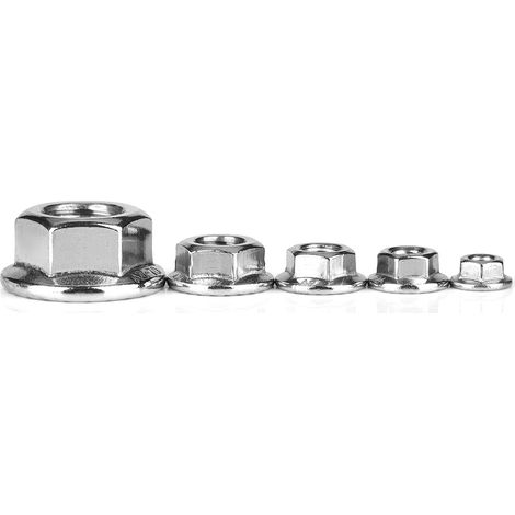 Set bestehend aus 55 Teilen, inklusive Flanschmuttern und Blechen aus Edelstahl 304. (1/5)