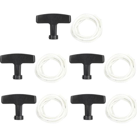 5 pièces Câbles de démarrage 125 cm pour tondeuse à gazon et générateur à essence, poignées noires et manche blanc