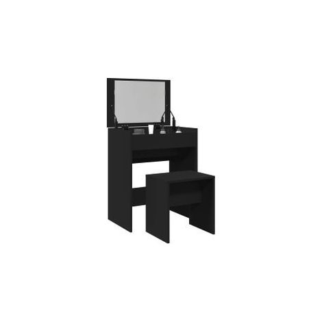 Coiffeuse et tabouret noir 60x40x113,5 (1/5)