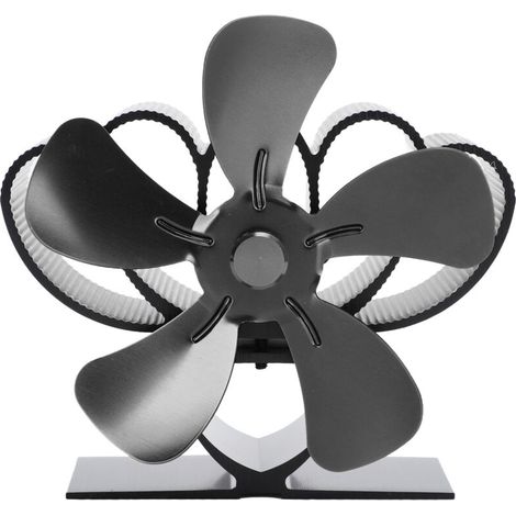 Ventilatore per stufa a legna in lega di alluminio, resistente, silenzioso, per camini a legna, nero -Crezuo