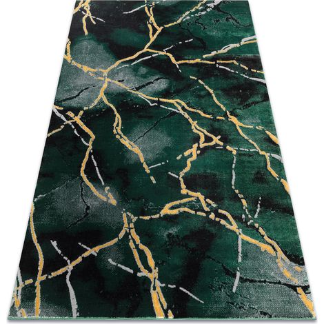 Tappeto EMERALD esclusivo 1018 glamour, elegante Marmo verde bottiglia / oro green 160x220 cm
