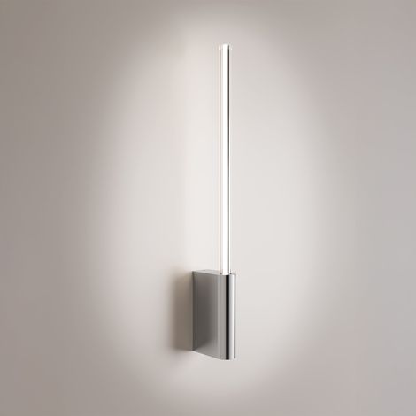 Brilliant Lampada da Parete LED 1 Luce in Cromo Lucido, Design Minimalista, Diffusore Cilindrico in Policarbonato, Altezza 50,7 cm, IP20 (1/2)