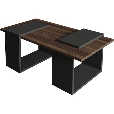 Table basse en bois "Matris" - 90 x 46 x 37 cm - Marron