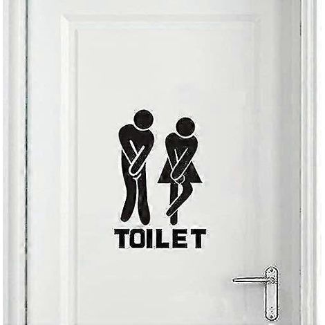 Panneau amovible pour toilettes homme/femme Wabjtam Diy, autocollant mural Oyefly pour porte et décoration intérieure (noir) (1/5)