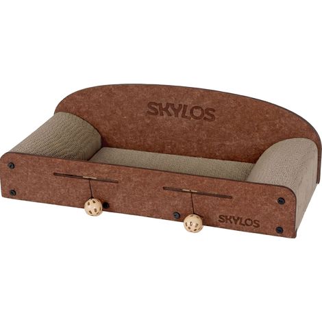 Skylos Cat Scratcher Scratching Board Corrugated Cardboard Scratch Bed 2 Balls