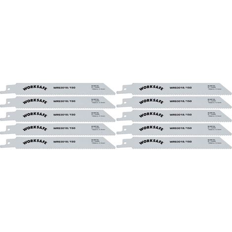 Reciprocating Saw Blade 150mm Length 10tpi Bi Metal Pack of 10 (1/2)