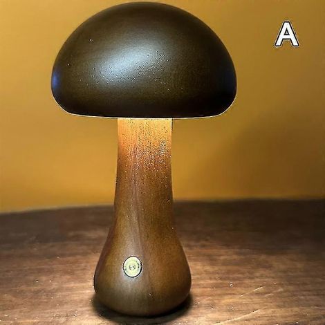 Lampe champignon pour chambre, lampe de chevet portable à intensité variable avec chargement USB (1/5)