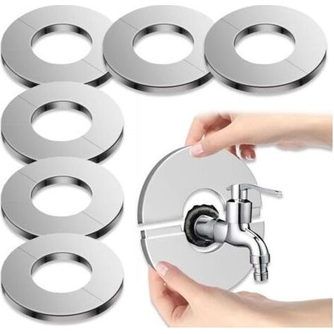 Cache Tubo del Radiatore in Acciaio Inox 6 Pezzi Rosetta Rubinetto Opaco Rubinetto Rosetta Rubinetto in Acciaio Inox, Split Cache Tubo del Radiatore Doccia copri Foro Rubinetto Cache Rob (1/5)