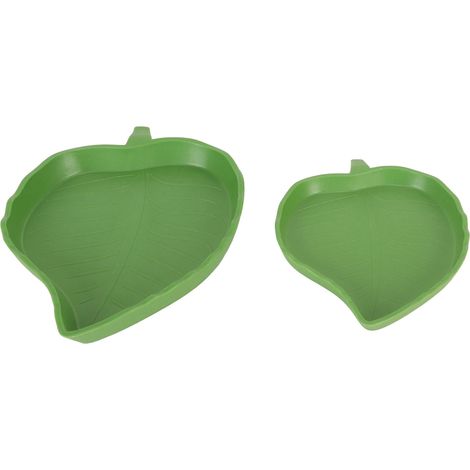 Gamelle peu profonde en plastique en forme de feuille, idéale pour les reptiles (tortues, lézards, serpents). (1/5)