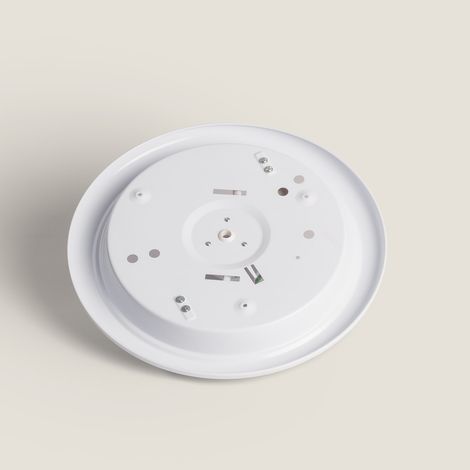 Plafoniera LED Circolare 2x E27 con Sensore di Movimento PIR e Design Crepuscolare Bianco