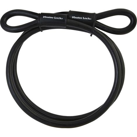 Master Lock 72EURD Cavo con Passanti Acciaio Intrecciato, Nero, 4.5 m (1/4)