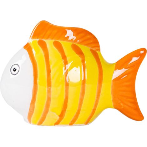 Décoration de poisson flottant en céramique — Décoration d'aquarium rayée peinte à la main — Adaptée aux aquariums, aux bassins et à la décoration intérieure