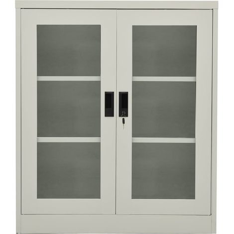 Maison Exclusive - Armadio per Ufficio Grigio Chiaro 90x40x105 cm in Acciaio (1/5)