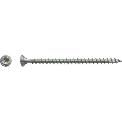 100 Vis Bois UV30-80 Tête Fraisée Torx T30 6 x 140 mm - Zingué blanc - D-Work