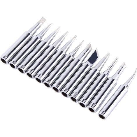 Puntas de soldador YDuupxe, juego de 12 puntas de soldador chapadas en cobre, rápida conductancia térmica de hasta 480 °C, para estaciones 936, 937, 938, 969, 8586, 852D con 20.000 (1/5)