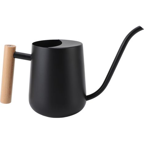 Arrosoir en acier inoxydable, Style nordique moderne, bec Long, eau pour bonsaï succulents, fleur de jardin, capacité 1L, noir (1/5)