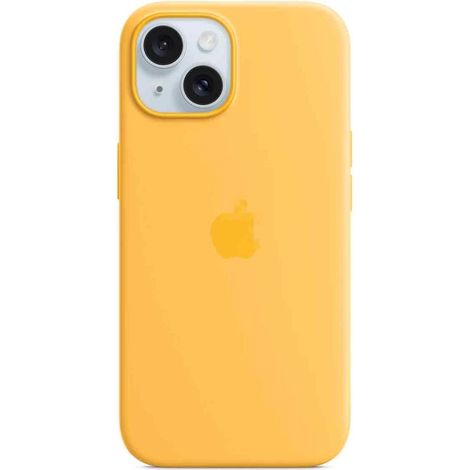 Flüssigsilikonhülle – Kompatibel mit iPhone 15 – Mit integriertem Magnetverschluss – Stoßfester Schutz – Erhöhte Kanten – Sonnengelb – 1 Stück (1/5)