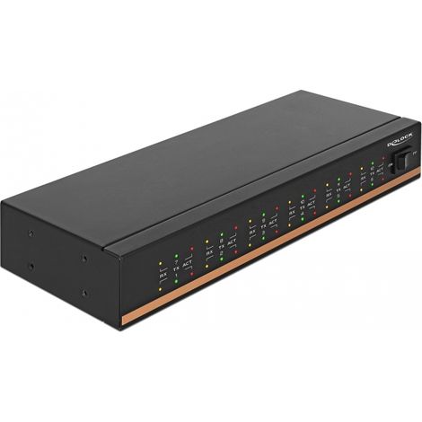 Delock Concentrador USB 2.0 a 12 puertos seriales RS-232 con protecciÃ³n contra sobretensiones y rango de temperatura extendido