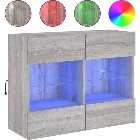 Maison Exclusive - TV-Wandschrank mit LED-Leuchten Grau Sonoma 78