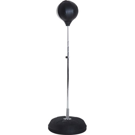 HOMCOM Punching Ball Boxe con Guantoni e Altezza Regolabile 126-144cm Nero