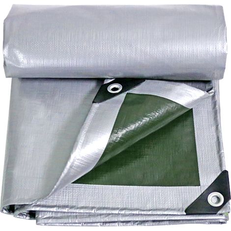 Bâche imperméable camping, pêche, jardinage, toile résistante argentée, couverture premium anti-UV, bâche de protection extérieure, usage polyvalent. (1/5)
