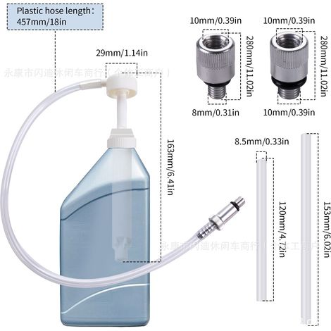 Pompe d'aspiration d'huile 8CC, tête de pompe à pression en plastique, kit de pompe pour la vidange de liquide de frein automobile et marine (1/5)