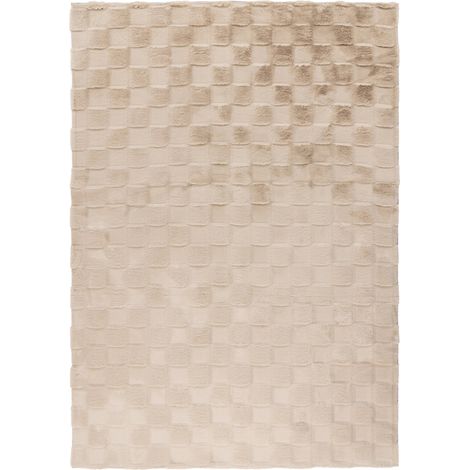 Tapis beige doux et dense en polyester poil court - 150 x 80 cm (1/5)